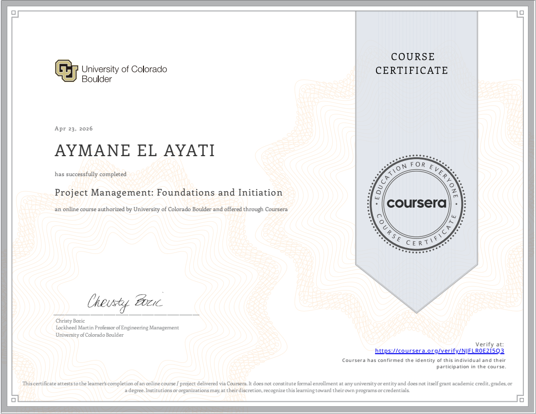 University of Colorado Boulder Certificate